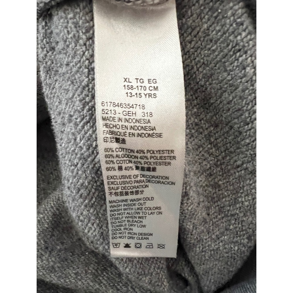 Jordan Air Boys Youth XL Gray Full Zip Hoodie Jumpman Logo Heathered Fleece - Picture 9 of 9